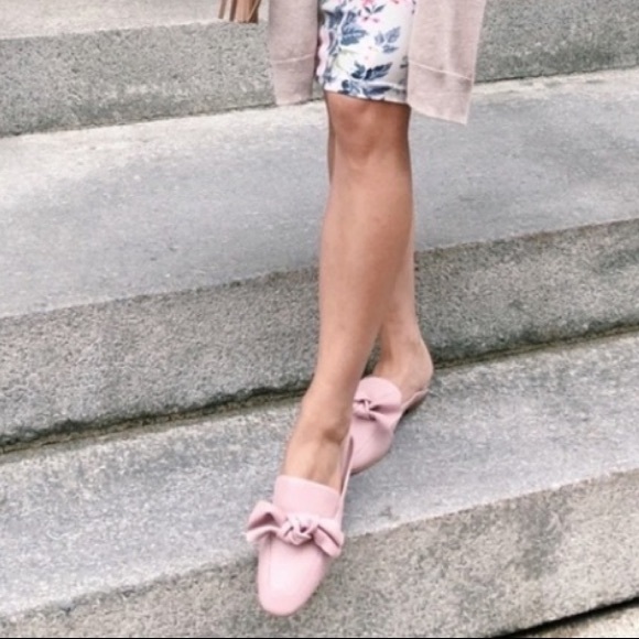 BP Nordstrom Dusty Pink Maddy Bow Mule Slip On Loafers 6 - Picture 4 of 9
